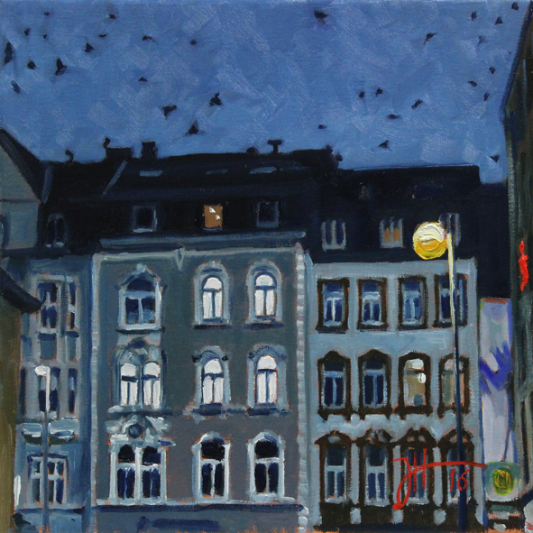 Abendflug über der Simeonstraße